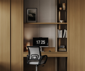 Modern Computer Desk And Chair-ID:485912085