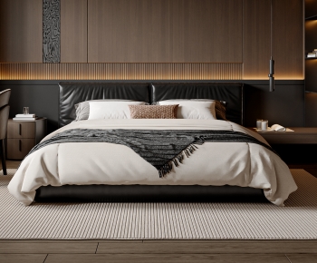 Modern Double Bed-ID:371584894