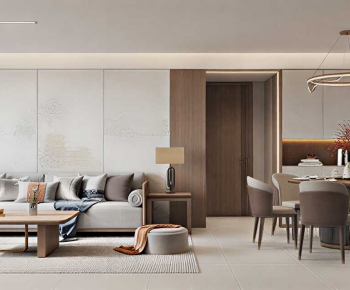 New Chinese Style A Living Room-ID:218296059