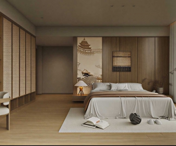 Wabi-sabi Style Bedroom-ID:951566934