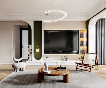 Modern A Living Room-ID:743079281