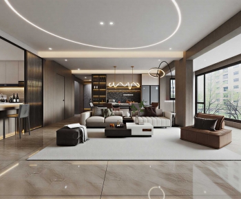 Modern A Living Room-ID:604774958