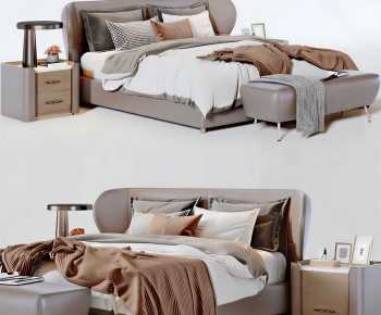 Modern Double Bed-ID:874480017