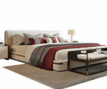 New Chinese Style Double Bed-ID:140350106