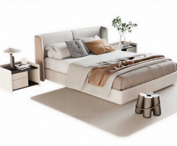Modern Double Bed-ID:595760117