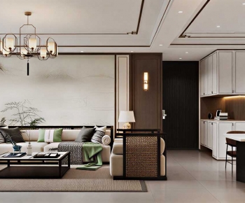 New Chinese Style A Living Room-ID:308926119