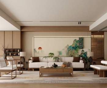 New Chinese Style A Living Room-ID:104360672