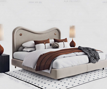 Modern Double Bed-ID:502168893