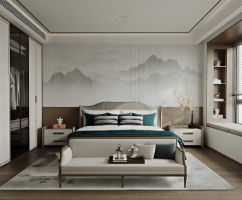 New Chinese Style Bedroom-ID:517199991