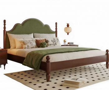 Retro Style Double Bed-ID:394515045