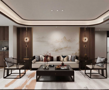 New Chinese Style A Living Room-ID:769088989
