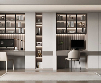 Modern Computer Desk And Chair-ID:285178901