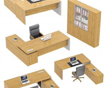 Modern Office Desk And Chair-ID:398130896