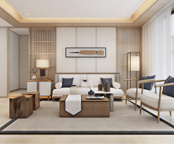 New Chinese Style A Living Room-ID:587800983