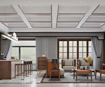 New Chinese Style A Living Room-ID:794543983