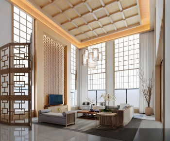 New Chinese Style A Living Room-ID:105304008