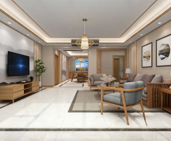 New Chinese Style A Living Room-ID:228635077