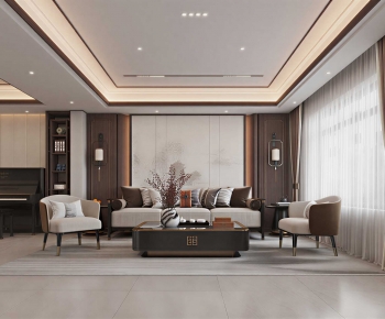 New Chinese Style A Living Room-ID:289309985