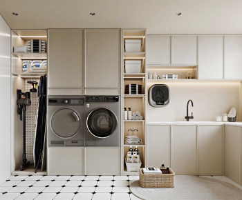 Modern Balcony Laundry Room-ID:651297098