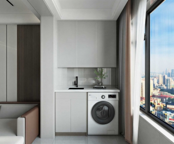 Modern Balcony Laundry Room-ID:296298985
