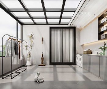 Modern Balcony Laundry Room-ID:562020062