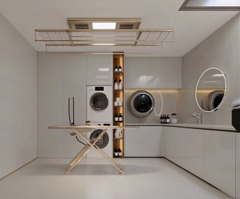Modern Balcony Laundry Room-ID:909758096