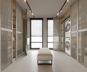 Modern Balcony Laundry Room-ID:555867917
