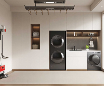 Modern Balcony Laundry Room-ID:911979919