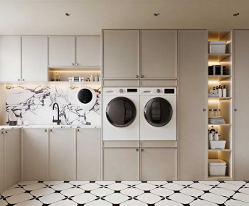 Modern Balcony Laundry Room-ID:498032093