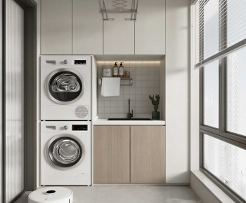 Modern Balcony Laundry Room-ID:138087032