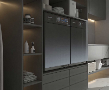 Modern Balcony Laundry Room-ID:642787932