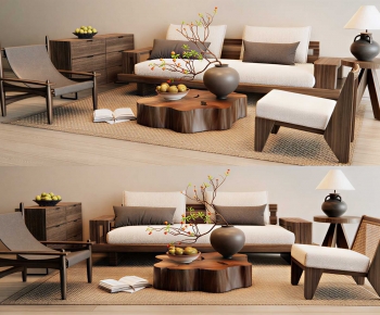 Wabi-sabi Style Sofa Combination-ID:856775055