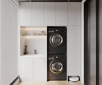 Modern Balcony Laundry Room-ID:777364028