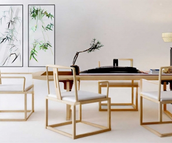 New Chinese Style Computer Desk And Chair-ID:979017972