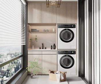 Modern Balcony Laundry Room-ID:541903027