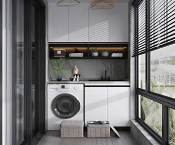 Modern Laundry Cabinet-ID:101640258