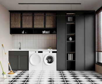 Modern Balcony Laundry Room-ID:445938114