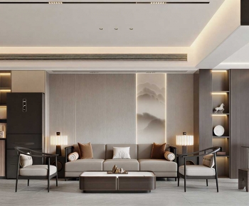 New Chinese Style A Living Room-ID:546101098