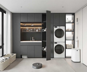 Modern Balcony Laundry Room-ID:821608073