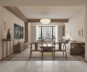 New Chinese Style A Living Room-ID:824934011