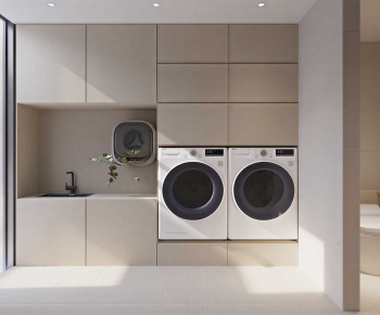 Modern Balcony Laundry Room-ID:984400995