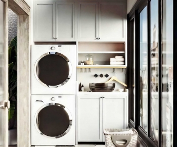 Modern Balcony Laundry Room-ID:679759037