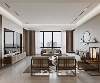 New Chinese Style A Living Room-ID:608122117