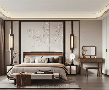 New Chinese Style Bedroom-ID:308861027
