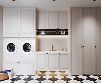 Modern Balcony Laundry Room-ID:690377008