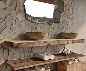 Wabi-sabi Style Bathroom Cabinet-ID:178961998