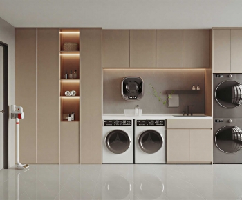 Modern Balcony Laundry Room-ID:520639438