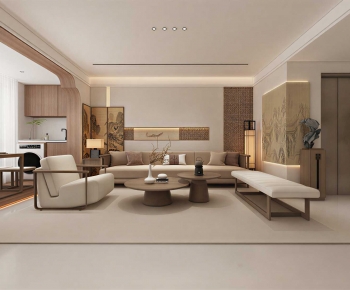 New Chinese Style A Living Room-ID:517137055