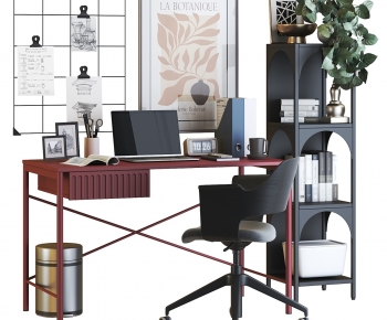 Modern Computer Desk And Chair-ID:126715901