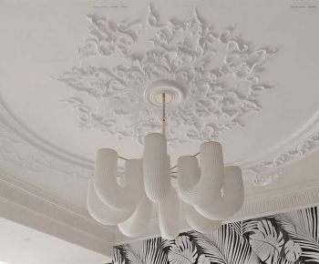 French Style Plaster Carved Top Plate-ID:609365942